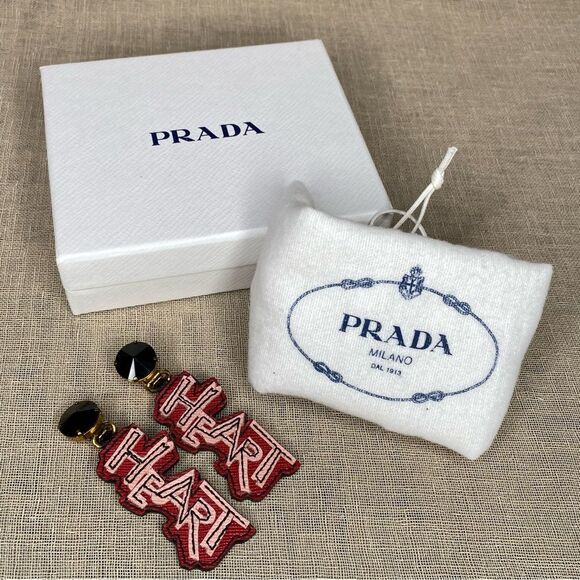 Rare Prada Saffiano Heart Earrings - Picture 6 of 6